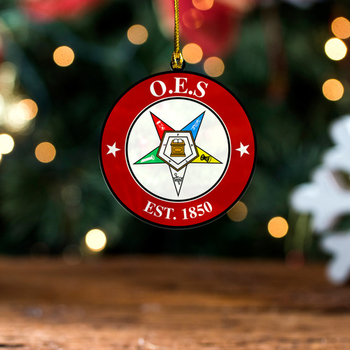 Order of the Eastern Star Acrylic And Wooden Ornament Sorority Inc
