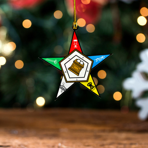 Order of the Eastern Star Acrylic And Wooden Ornament Shield