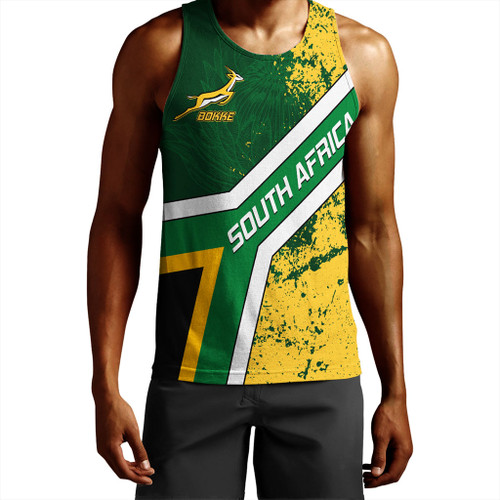 South Africa Tank Top Bokke Flag Gunge Background