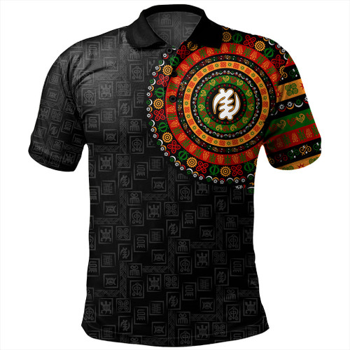Adinkra Polo Shirt Adinkra Symbols Print