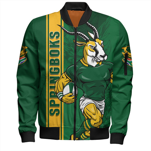 South Africa Zipper Bomber Jacket Springboks Go Bokke Champions Style