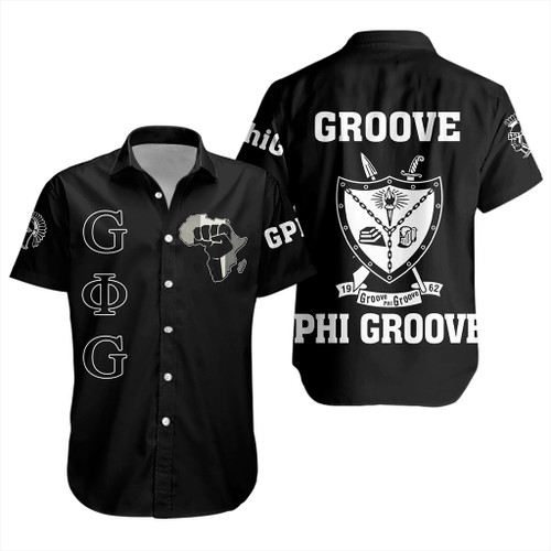 Groove Phi Groove Short Sleeve Shirt Social Fellowship Map Africa