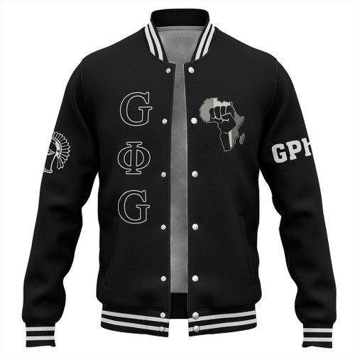Groove Phi Groove Baseball Jacket Social Fellowship Map Africa