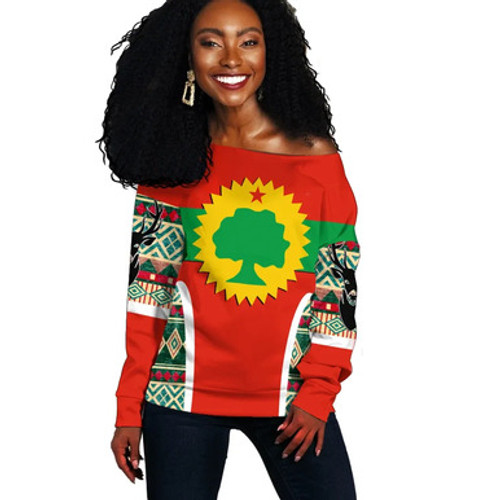 Oromo Off Shoulder Sweater - Africa Pattern Style