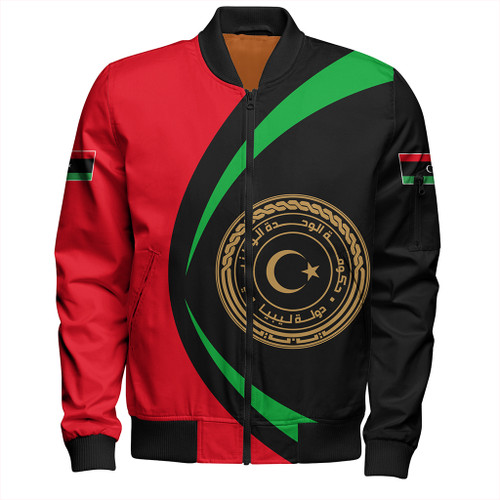 Libya Zipper Bomber Jacket Circle Style