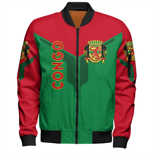 Republic of the Congo Zipper Bomber Jacket Arrow Style