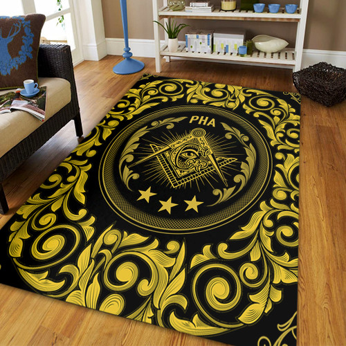 Freemasonry Area Rug Floral Circle