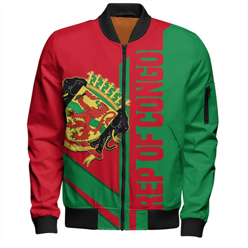 Republic of the Congo Zipper Bomber Jacket Casual Style