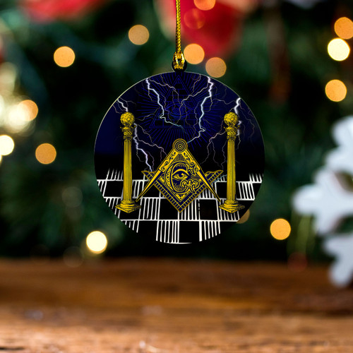 Freemasonry Acrylic And Wooden Ornament All Seeing Eye Freemasonry Columns Thunder