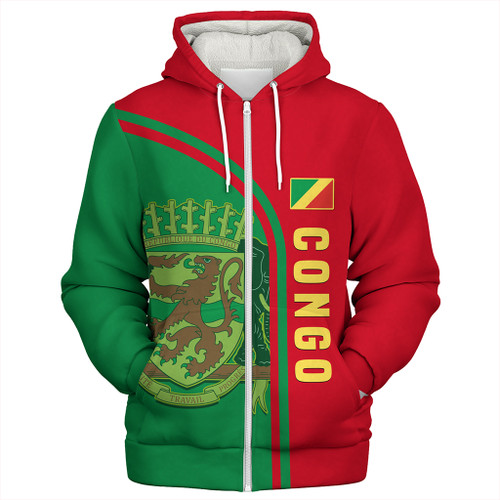Republic of the Congo Sherpa Hoodie Custom In My Heart