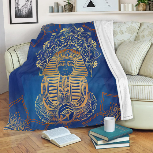 Egypt Blanket Egyptian Pharaoh Pattern In Blue