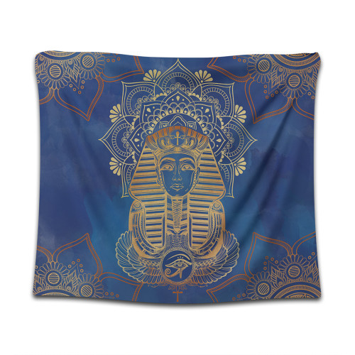 Egypt Tapestry Egyptian Pharaoh Pattern In Blue