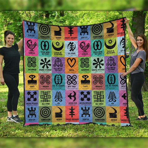 Adinkra Quilt Multi Color Adinkra Symbols