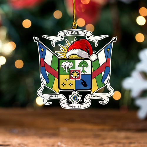 Central African Republic Wood Acrylic Ornament Coat Of Arms Christmas Hat