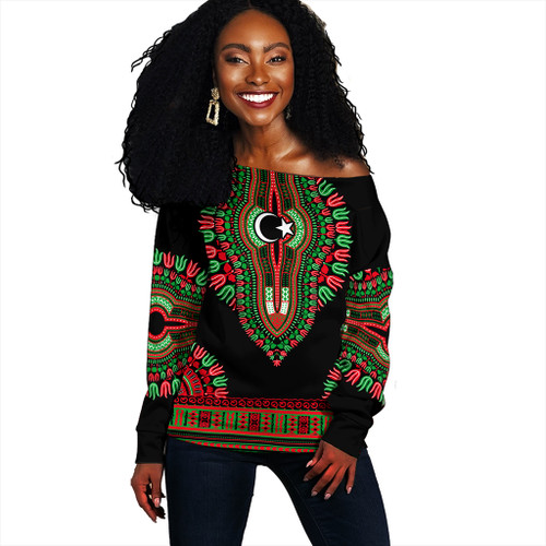 Libya Off Shoulder Sweatshirt Dashiki