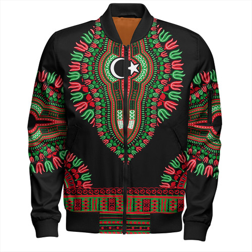 Libya Zipper Bomber Jacket Dashiki