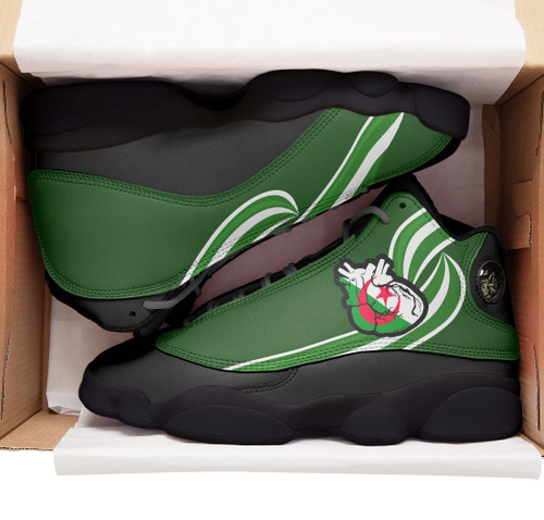 Algeria High Top Basketball Shoes J 13 - Algeria Independence Day 1962 Algeria In My Heart High Top Sneakers J 13