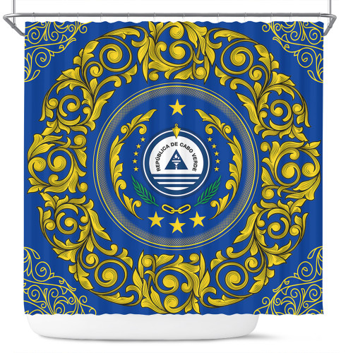 Cape Verde Shower Curtain Royal Floral Frame
