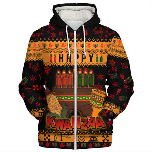Kwanzaa Sherpa Hoodie Style Pattern