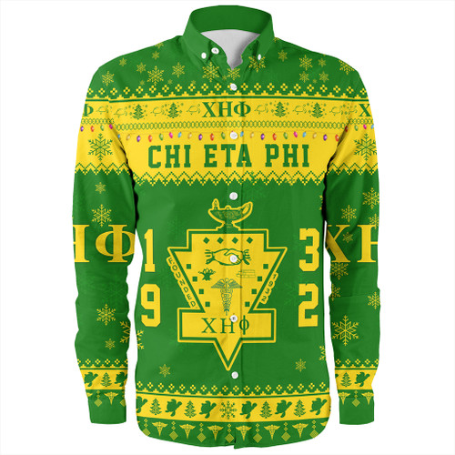 Chi Eta Phi Long Sleeve Shirt Christmas Style Pattern