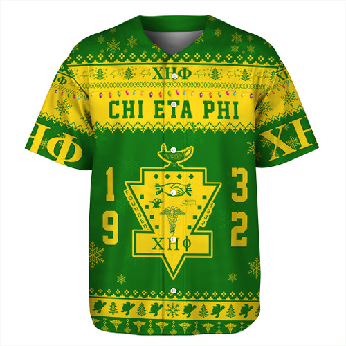 Chi Eta Phi Baseball Shirt Christmas Style Pattern