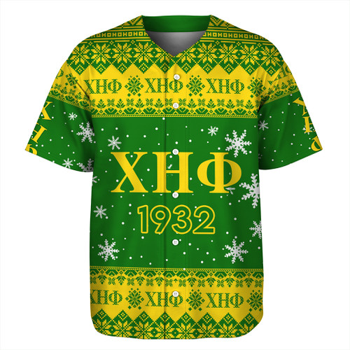 Chi Eta Phi Baseball Shirt Christmas Symbols Design