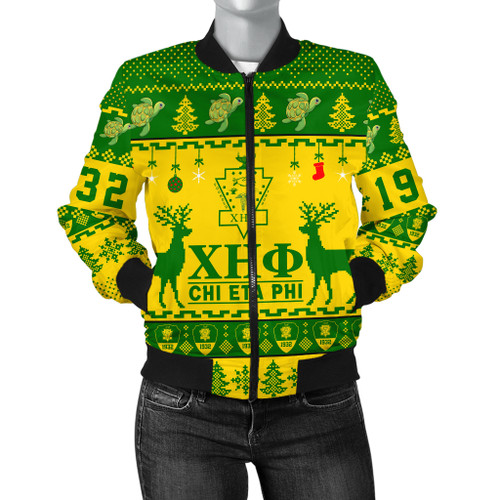 Chi Eta Phi Bomber Jacket Lux Christmas