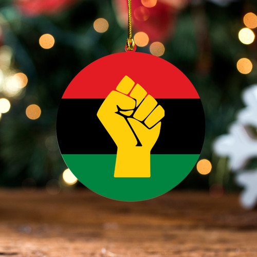 Pan-African Wood Acrylic Ornament Map Power Pan African