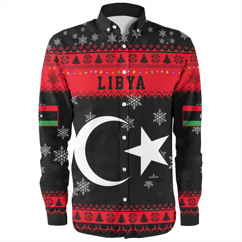 Libya Long Sleeve Shirt Christmas Style Pattern