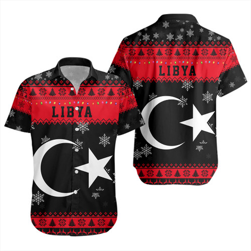 Libya Short Sleeve Shirt Christmas Style Pattern