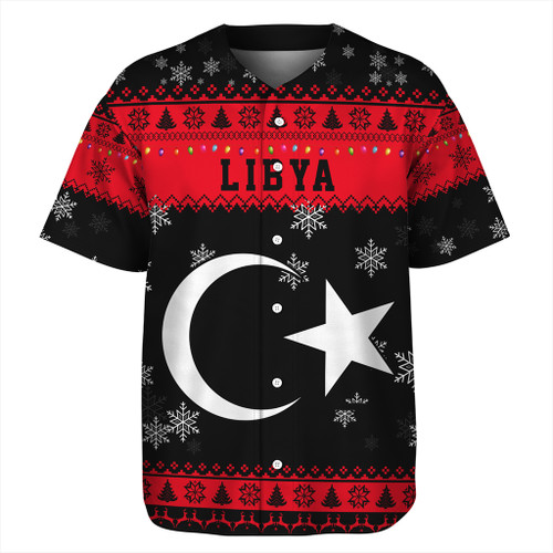 Libya Baseball Shirt Christmas Style Pattern