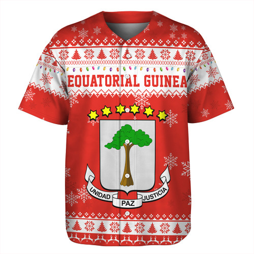 Equatorial Guinea Baseball Shirt Christmas Style Pattern