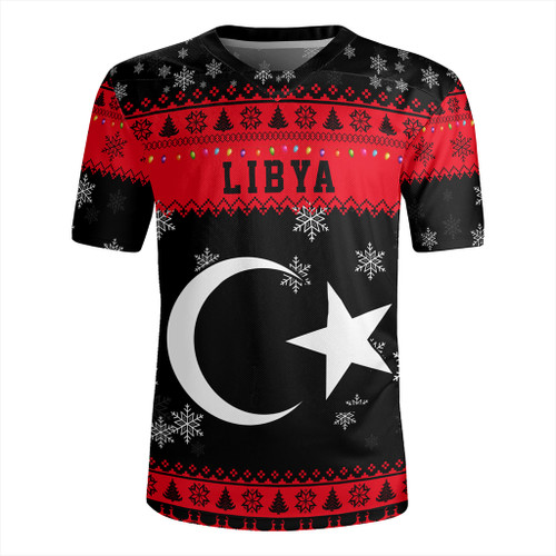 Libya Rugby Jersey Christmas Style Pattern