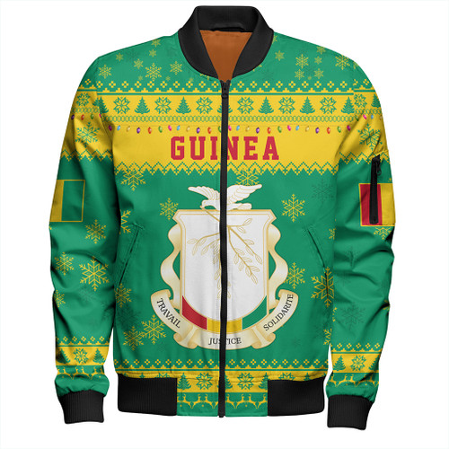Guinea Zipper Bomber Jacket Christmas Style Pattern