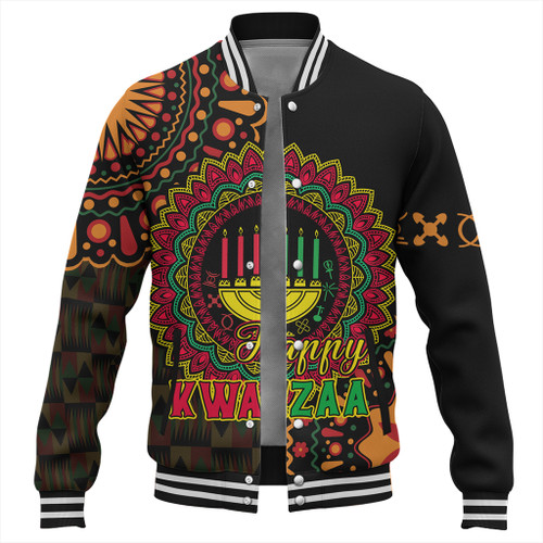 Kwanzaa Baseball Jacket Happy Kwanzaa Pattern