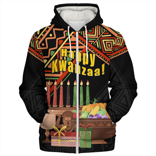 Kwanzaa Sherpa Hoodie Seven Principles Of Kwanzaa