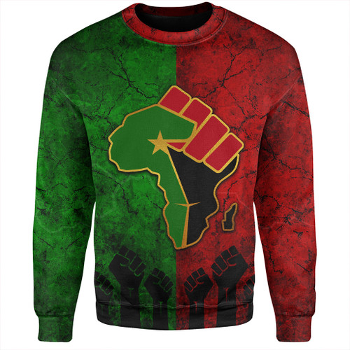 Pan-African Sweatshirt Flag Pattern On Dirty Old