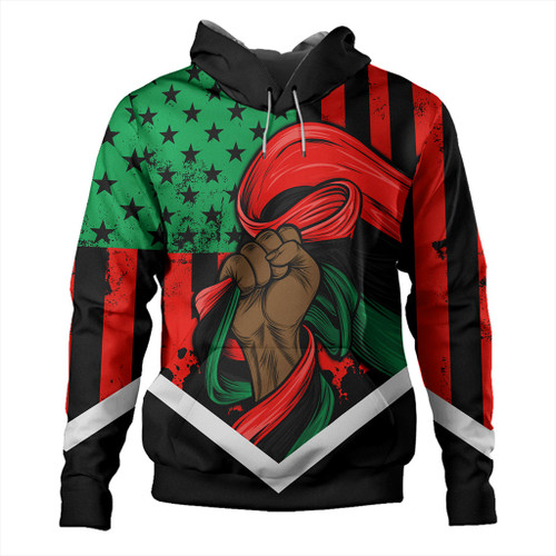 Pan-African Hoodie Flag Usa Hand Drawn Style