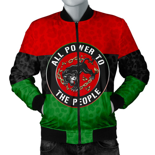 Pan-African Bomber Jacket Panther Chain All Power To The People