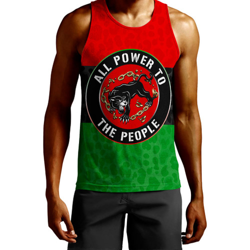 Pan-African Tank Top Panther Chain All Power To The People