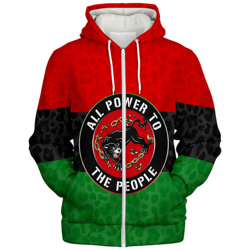 Pan-African Sherpa Hoodie Panther Chain All Power To The People