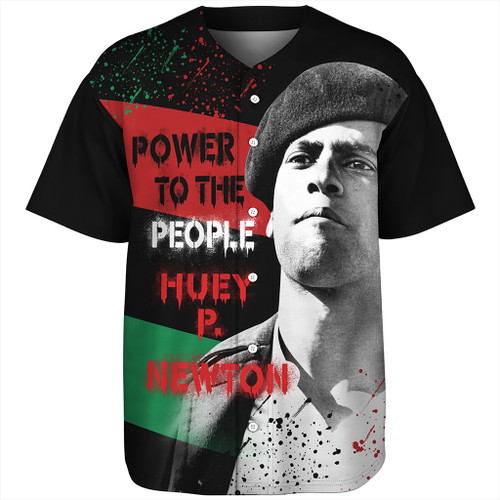 Pan-African Baseball Shirt Huey P.Newton Power To The People Dirty Style