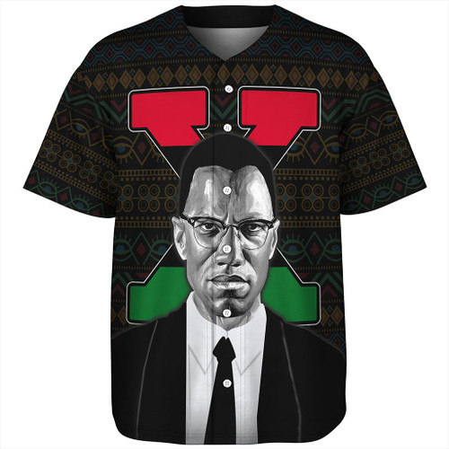 Black History Baseball Shirt BLM Malcolm X