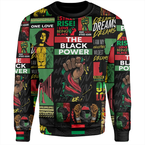 Pan-African Sweatshirt The Black Power Make Racist Afraid Again