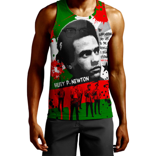 Pan-African Tank Top Huey P. Newton Collage By Surrendering To The Revolution