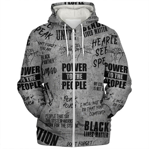 Pan-African Sherpa Hoodie Power To The People Background Grunge