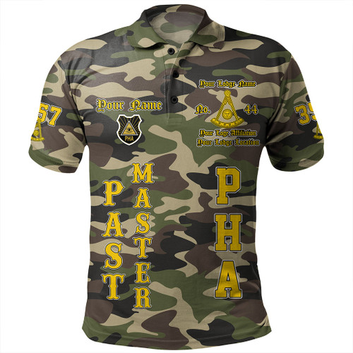 Prince Hall Freemasonry Polo Shirt Custom PHA Past Master Ver.1 Camouflage