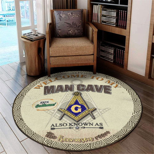 Prince Hall Freemasonry Round Rug Welcome To Freemason Man Cave
