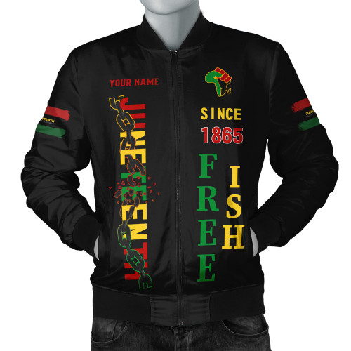 Juneteenth Bomber Jacket Custom Juneteenth Breaking Every Chain Since 1865
