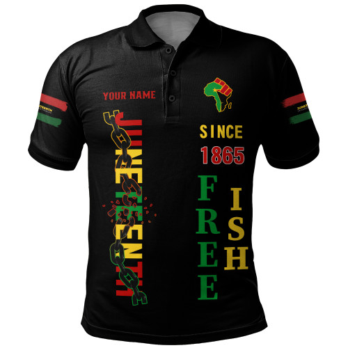 Juneteenth Polo Shirt Custom Juneteenth Breaking Every Chain Since 1865